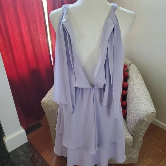 Cupcakes & Cashmere Livia Lavender Chiffon Dress Size Large - Picture 5 of 11